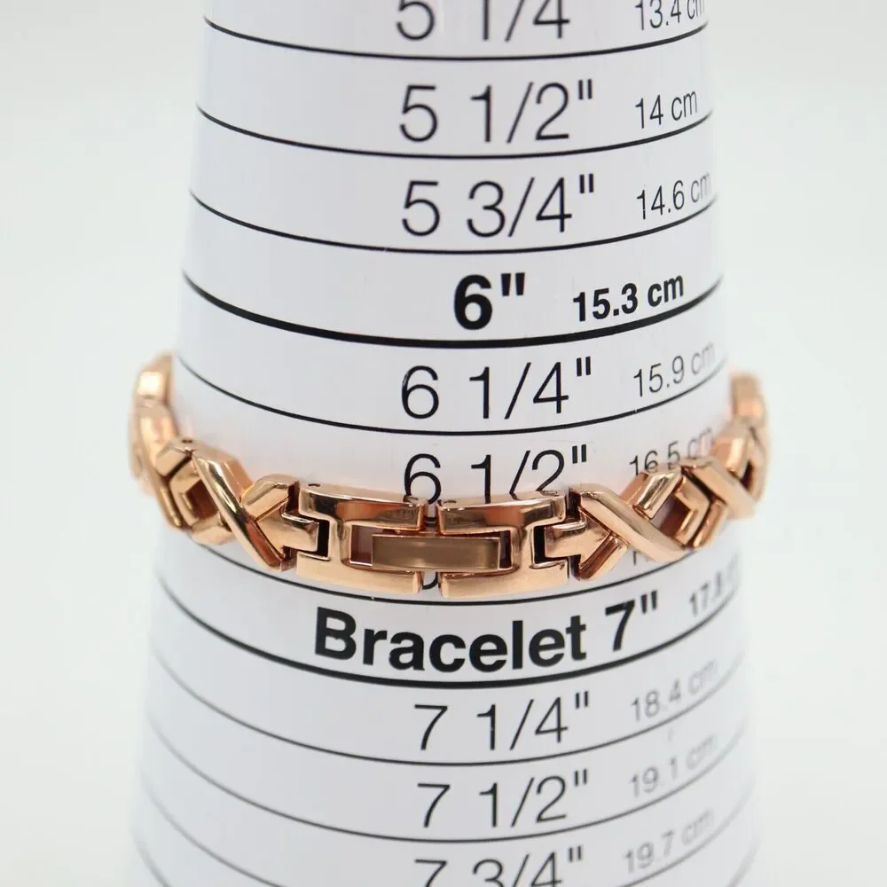 Armitron Womens Rose Gold Tone Watch 24mm Jewel Bezel Bracelet w New Battery